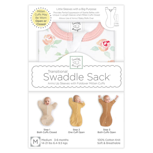 Transitional Swaddle Sack Kapalopussi, peachy pink watercolor floral