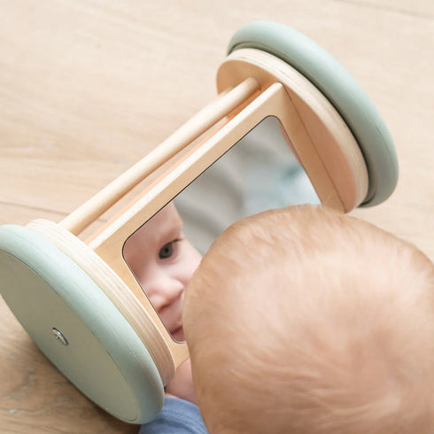 Rotating activity toy with mirror, birdee