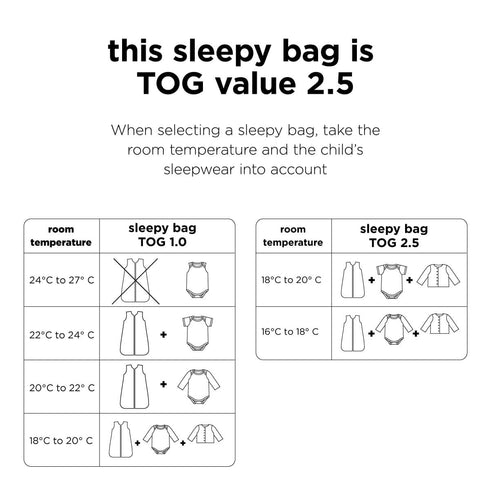 Sleeping bag 70 cm, 2.5 TOG, lalee