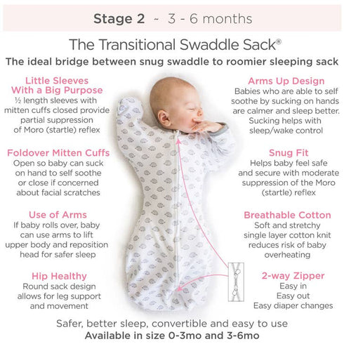 Transitional Swaddle Sack Swaddle, small arrows