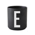 Porcelain letter mug, black