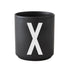 Porcelain letter mug, black