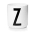 Porcelain letter mug, white