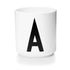 Porcelain letter mug, white