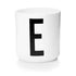 Porcelain letter mug, white