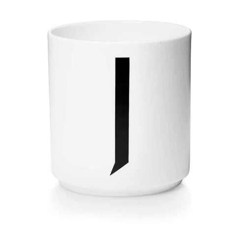 Porcelain letter mug, white