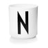 Porcelain letter mug, white