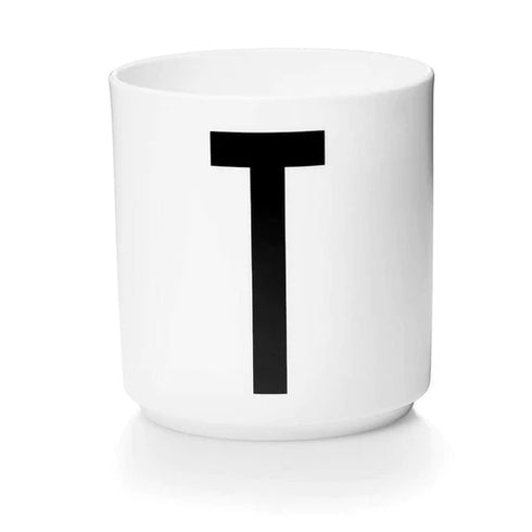 Porcelain letter mug, white