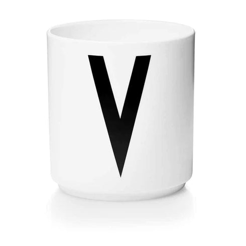 Porcelain letter mug, white