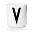 Porcelain letter mug, white