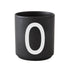 Porcelain letter mug, black