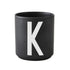 Porcelain letter mug, black