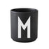Porcelain letter mug, black
