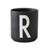 Porcelain letter mug, black