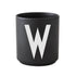 Porcelain letter mug, black