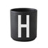 Porcelain letter mug, black